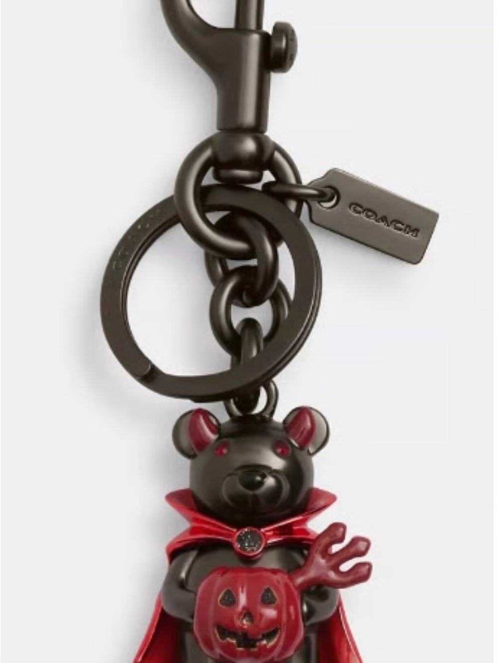 COACH Devil Halloween Pumpkin Bear Keychain